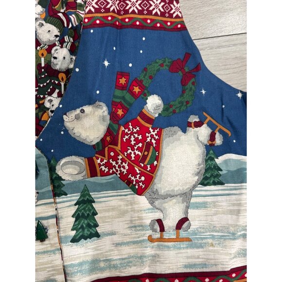Vintage Christmas Double Face Vest 90's OS Polar With Festive Design & Holiday C - Picture 7 of 10